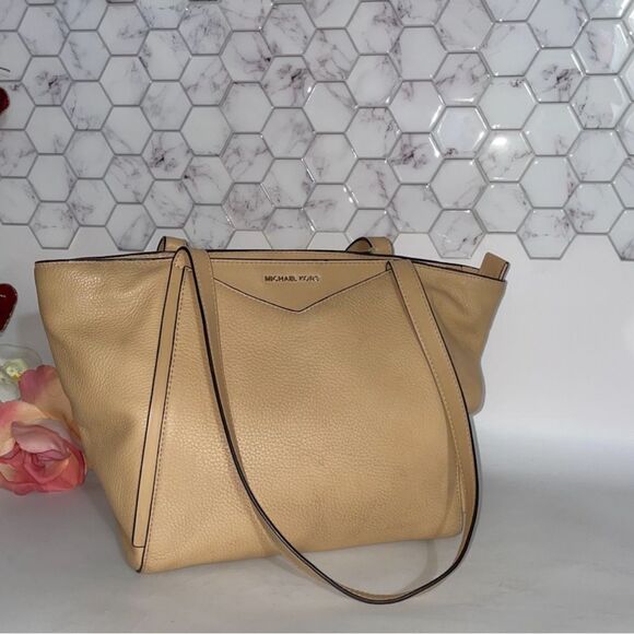 NWT Michael Kors Whitney Tan Leather Tote Bag - Picture 11 of 11